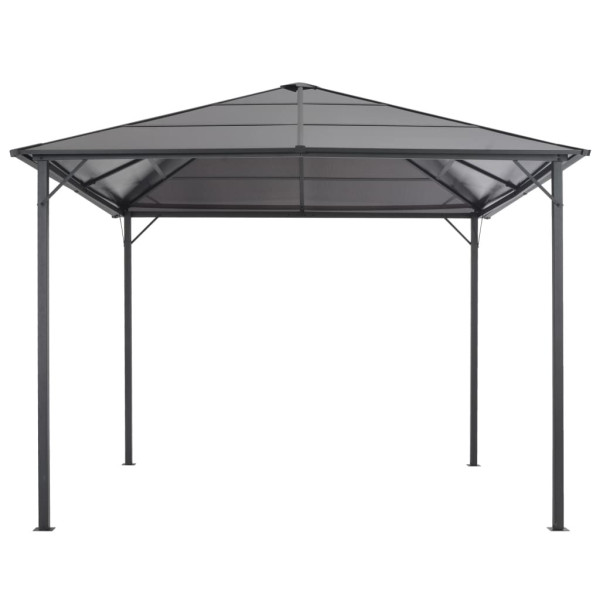 Altana ogrodowa z zadaszeniem, aluminiowa, 3 x 3 m, antracytowa