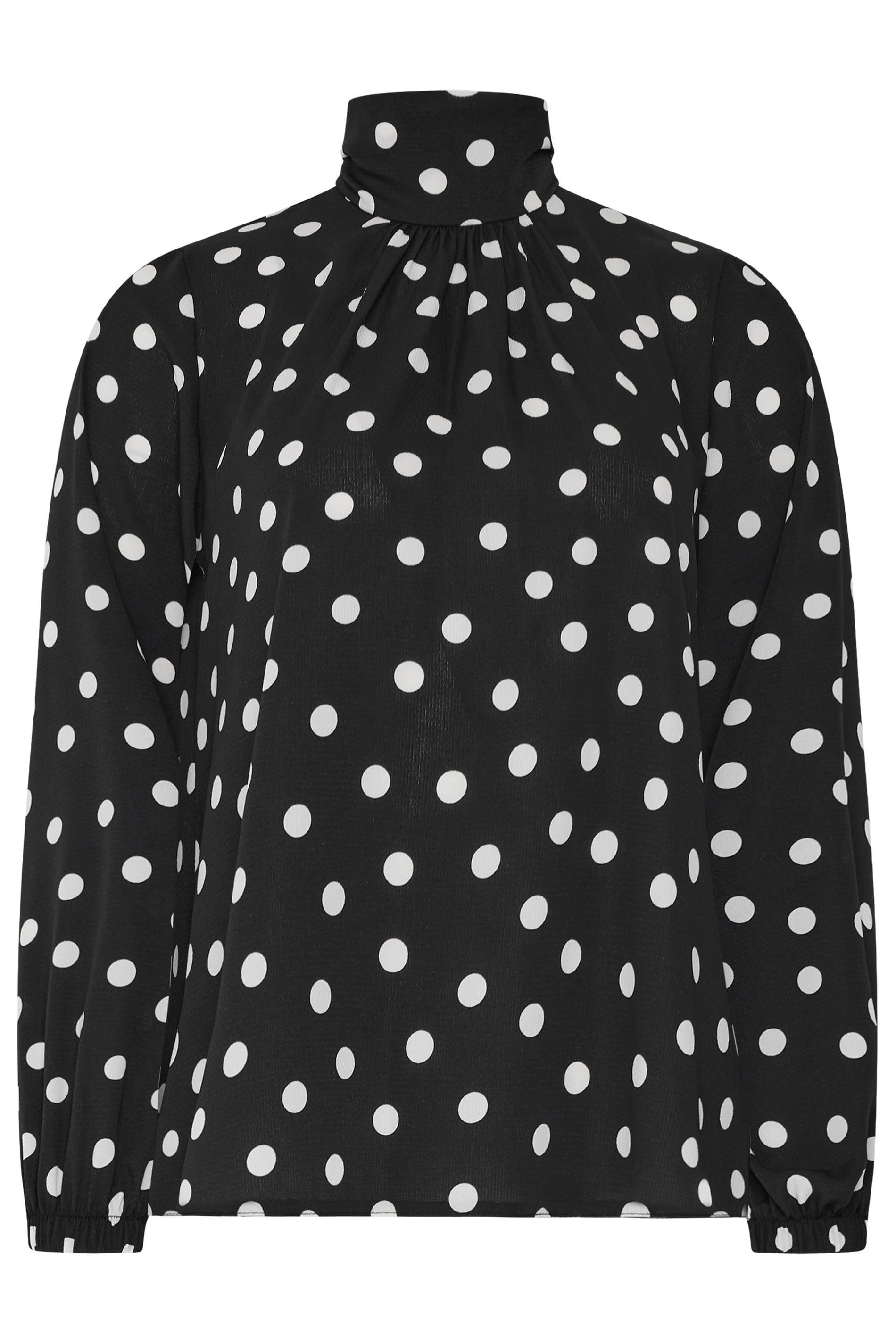 M&Co Polka Dot Tie Back Blouse