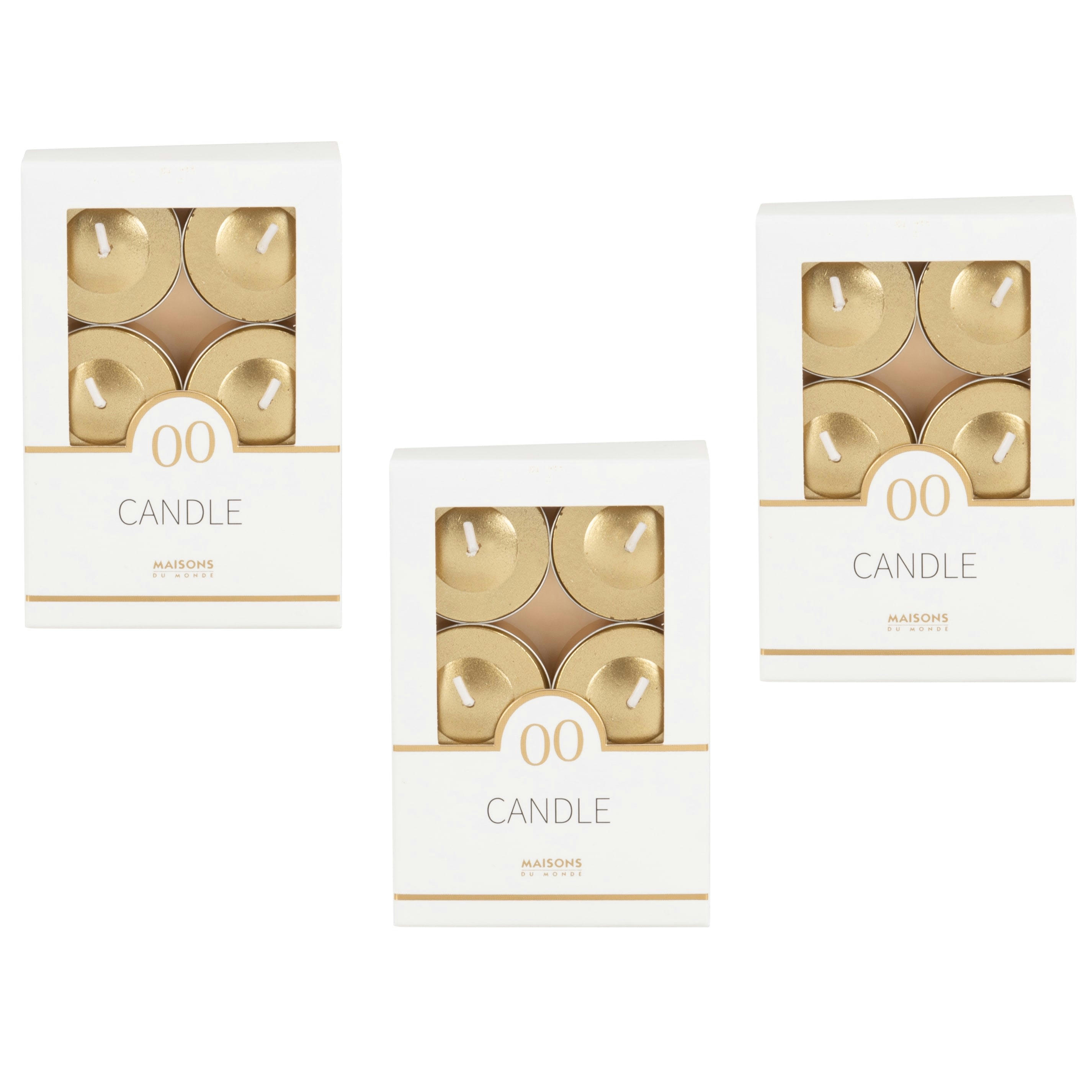 COLORAMA - Bougies chauffe-plat dorées (x6)