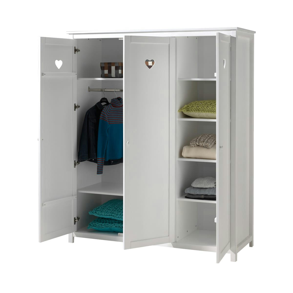 AMORI - Armoire 3 portes blanc