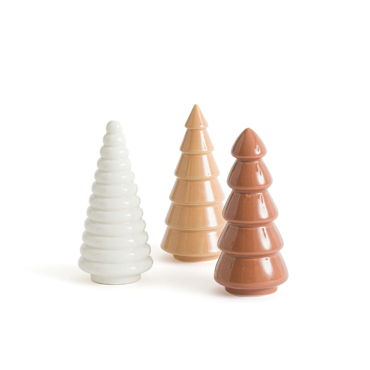 Lot de 3 sapins à poser en porcelaine, Caspar