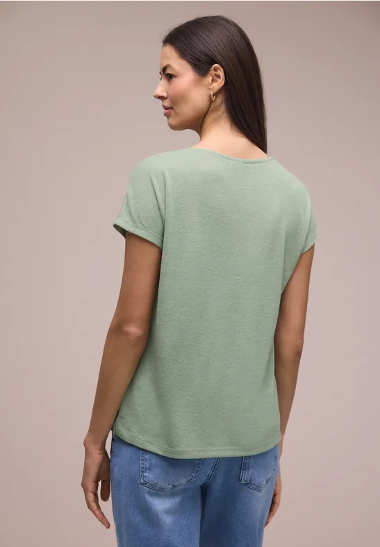 Dropped Shoulder Shirt im Leinen-Look