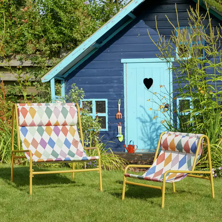 Habitat Teka Metal Kids Garden Chair - Harlequin