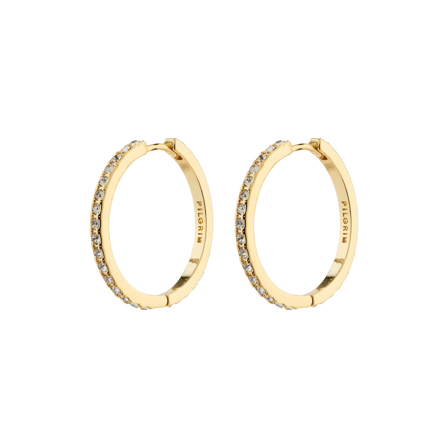 EBNA maxi krystal hoops, guldbelagt