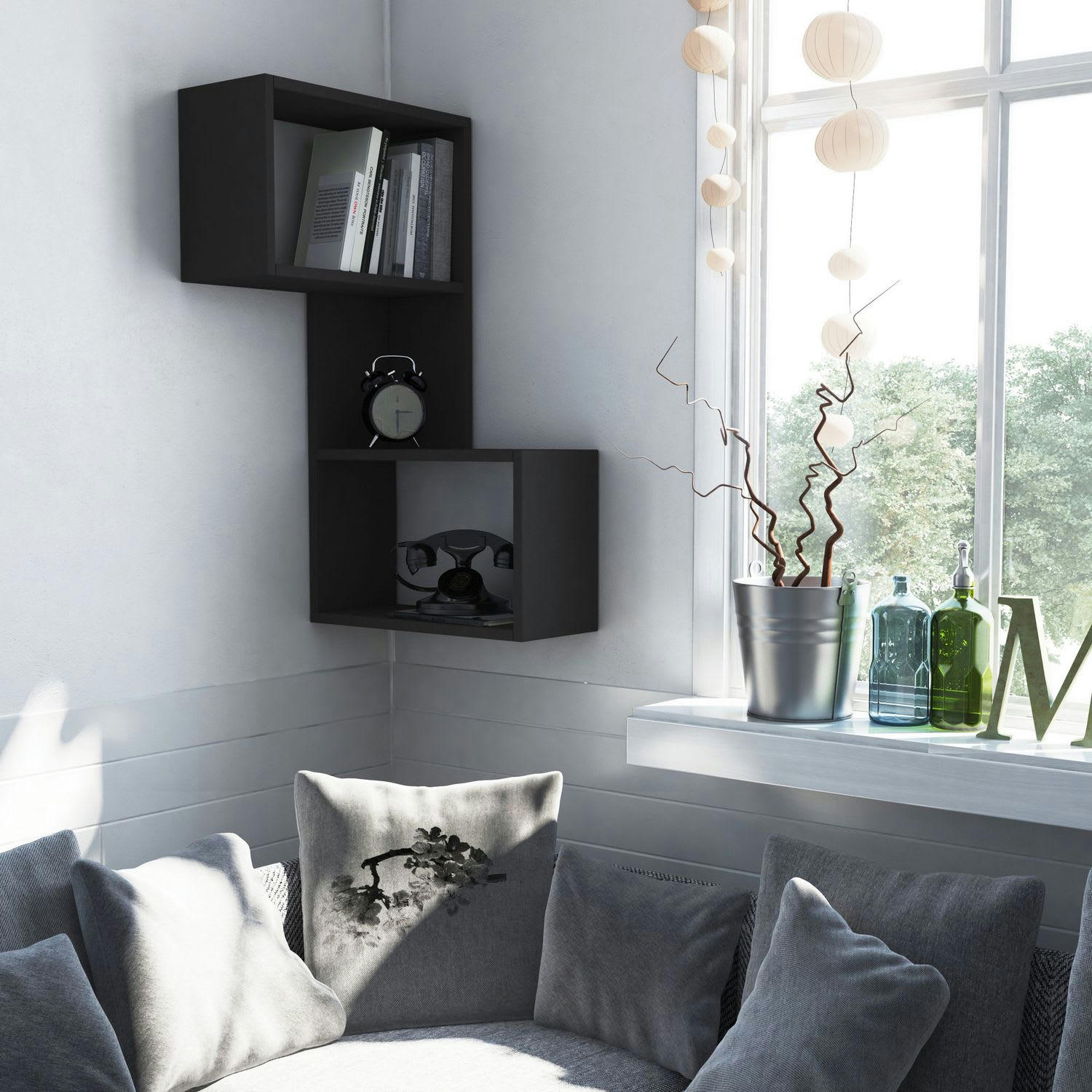 PART - Etagère murale part gris foncé