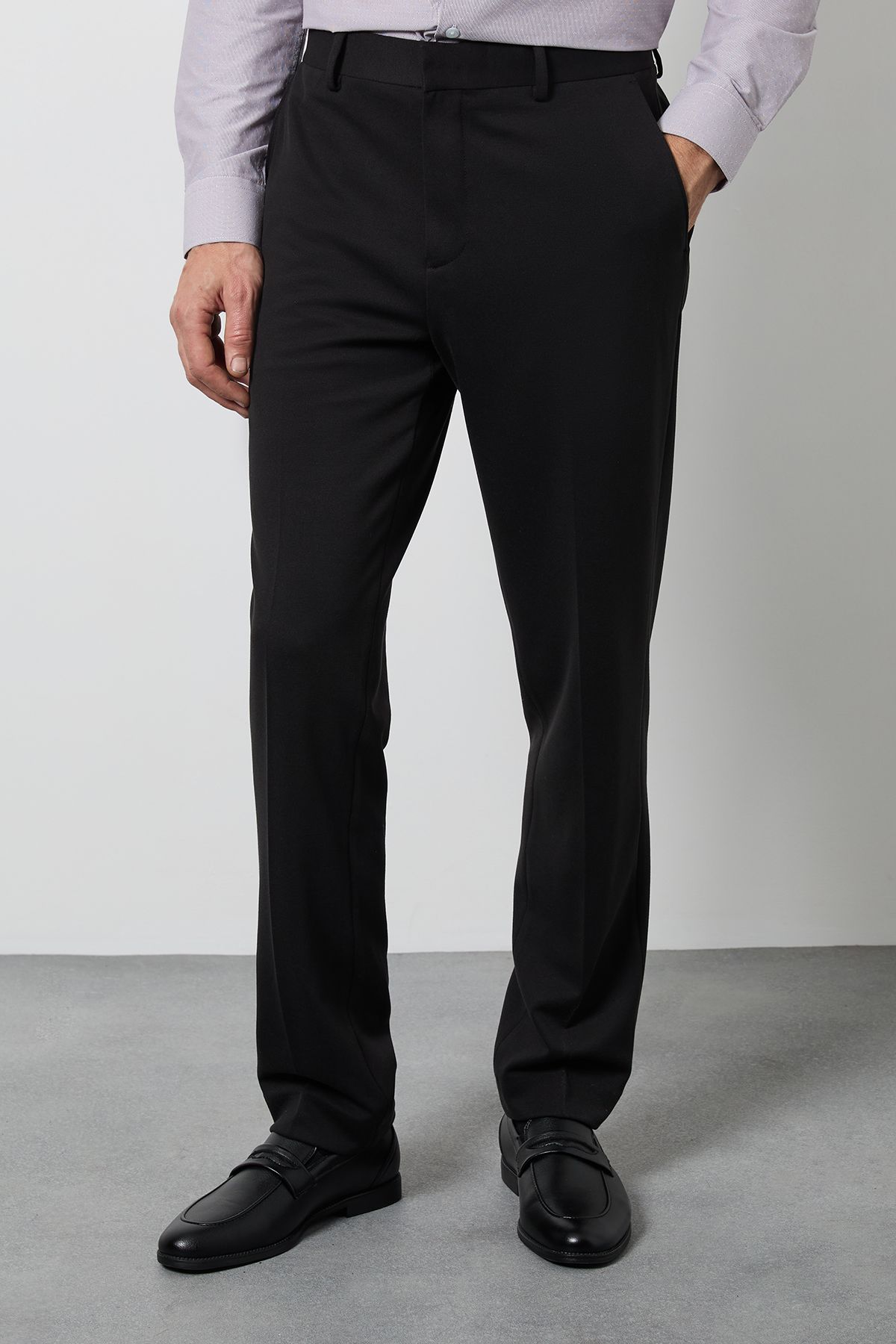 Burton Black Textured Slim Fit Trouser
