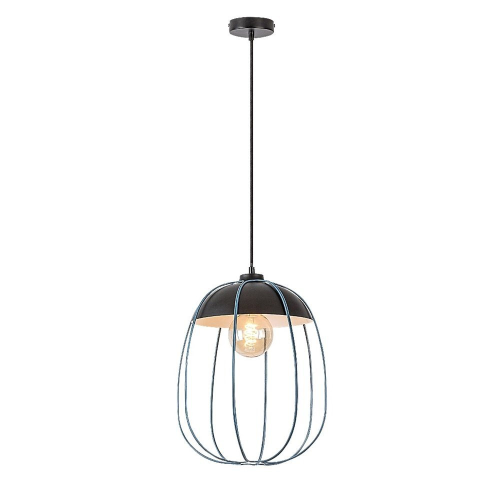 Lampa wisząca czarny matowa-niebieska Svens 1xE27x60W Rabalux