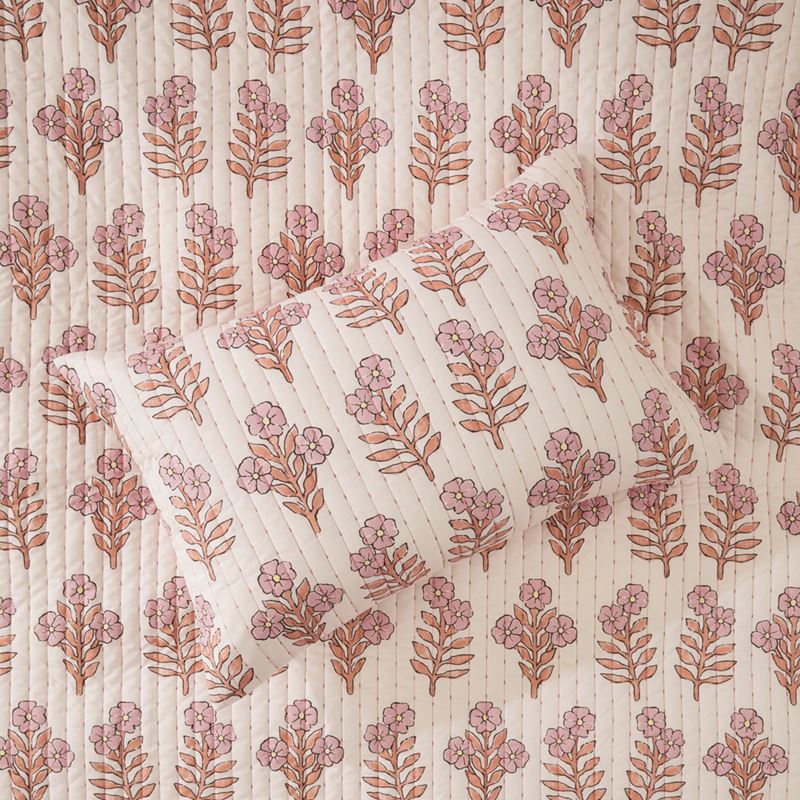 Zoya Quilted Pink Quilt Cover Set