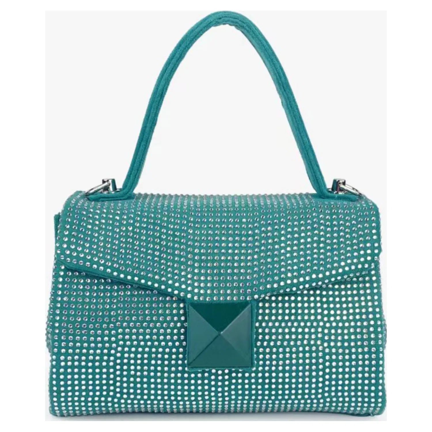 SVNX Green Suede Rhinestone Grab Bag