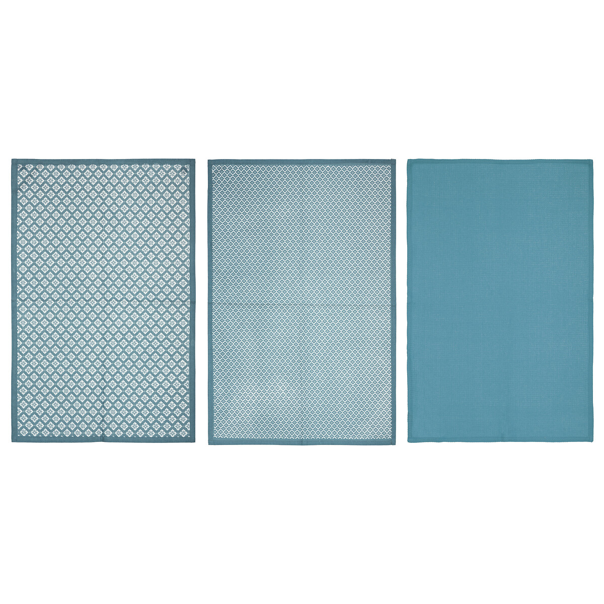 Conjunto de 3 panos de cozinha azul