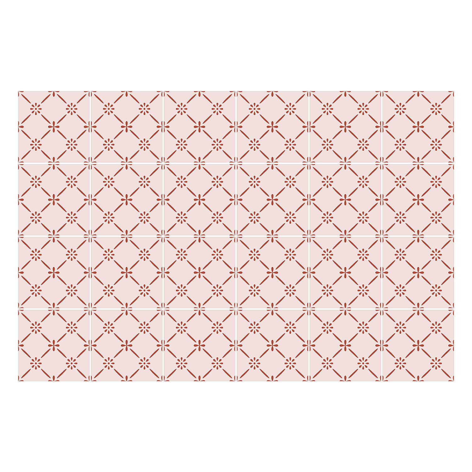 Naklejki na kafelki 10x10 cm Retro vintage wzór 24 szt.