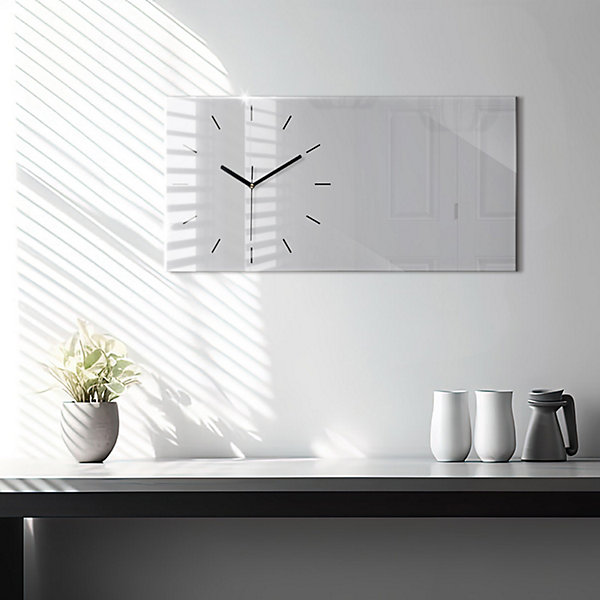 Horloge murale Wallfluent 60x30 cm Aiguilles noires Gris clair 1 pcs