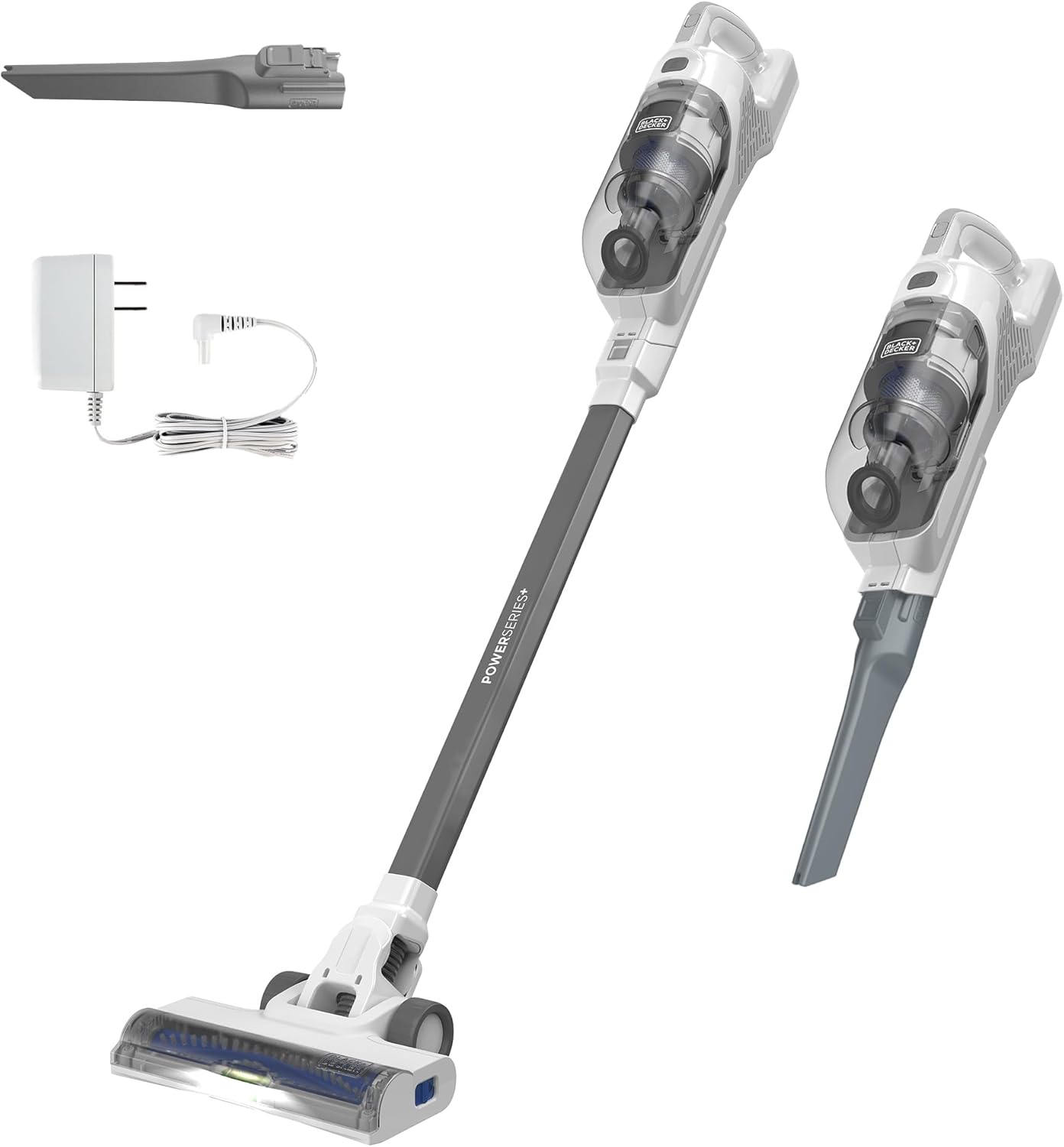 BLACK+DECKER POWERSERIES 16V MAX Stick Vacuum Cordless Rechargeable with LED Lights,Portable Vacuum Cordless, Lightweight, Anti-Tangle, Self-Standing, Multi-Surface, White (BHFEA420J)