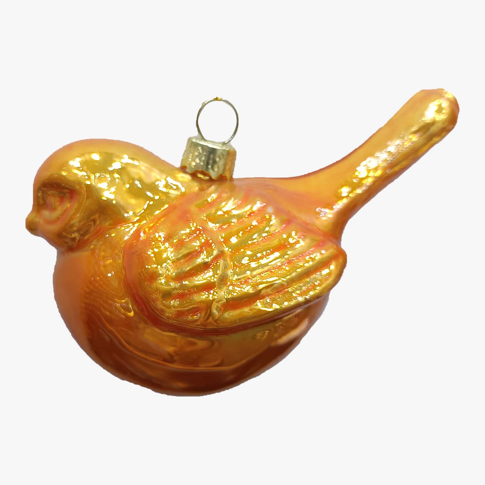 Glas-Deko-Anhänger Vogel Orange,B 100 x H 70 x T 60 mm
