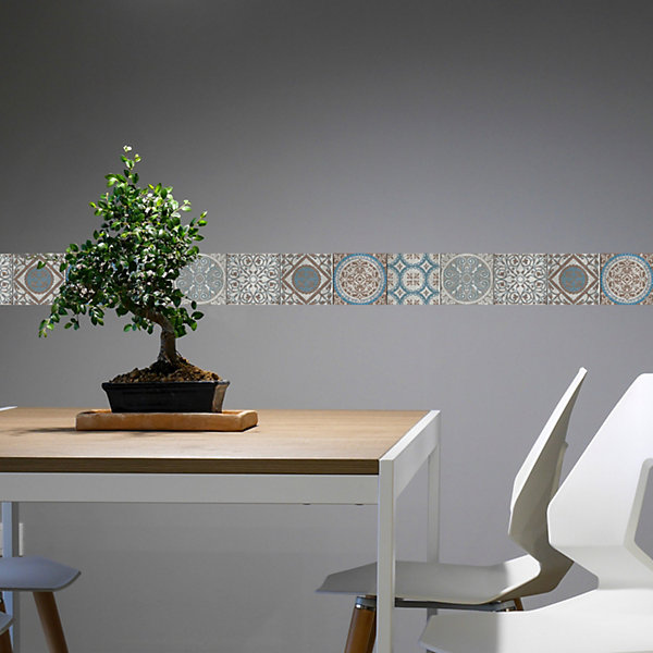 Frise adhésive 10x300 cm, déco multicouleurs pour murs et sols, carreaux de ciment, décoration intérieure.