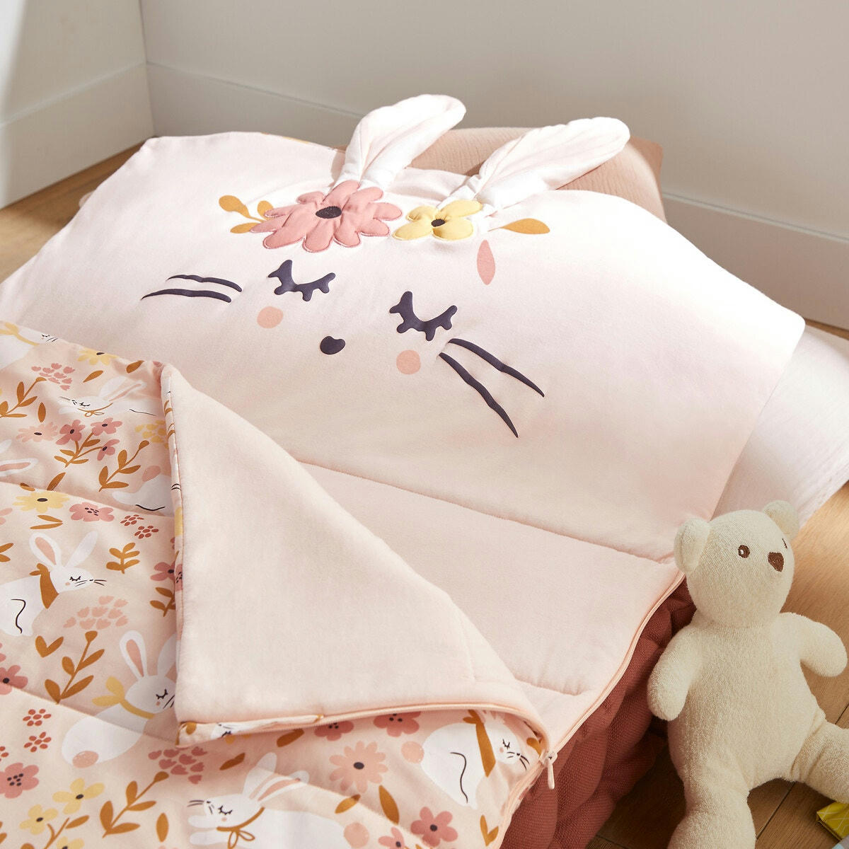 Sac de couchage enfant, Lapin Fleuri