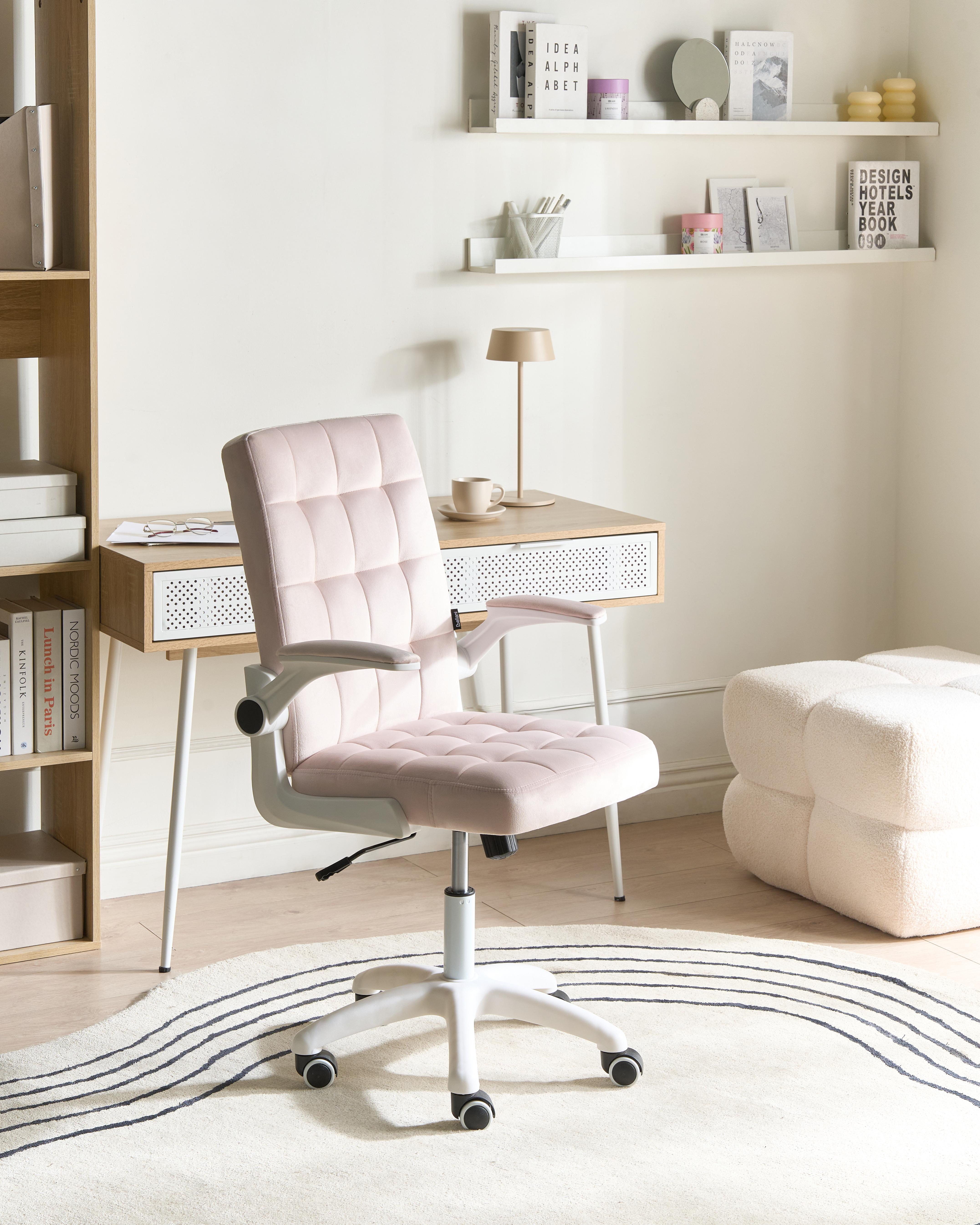 Office Chair DANDY Velvet Pastel Pink