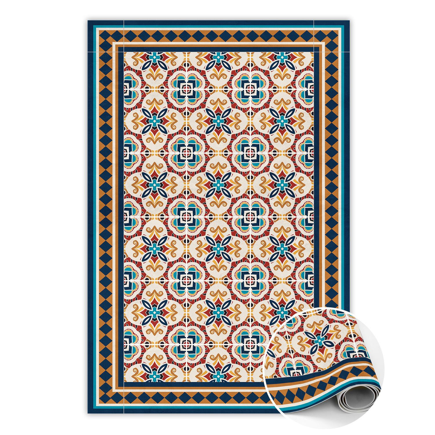 Dywan winylowy Kwiecista geometria 60 x 90 cm