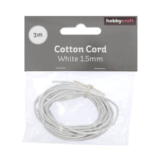 White Cotton Cord 1.5mm x 3m