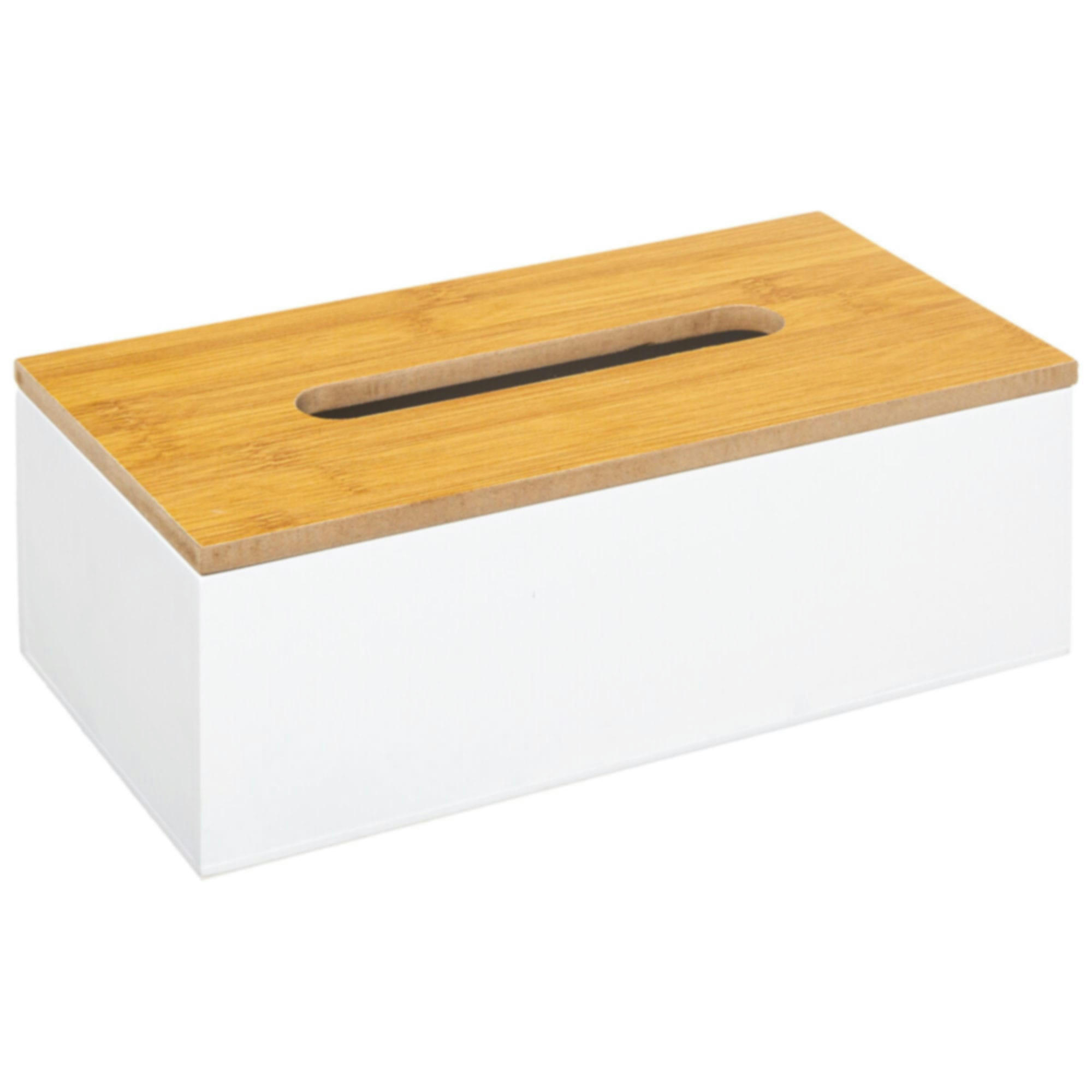 - Boîte à mouchoirs rectangulaire bois blanc