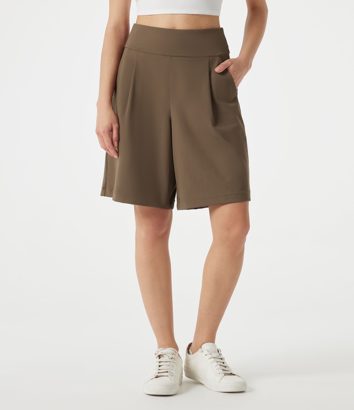Short tailleur baggy DayStretch taille haute 22,5 cm avec poches