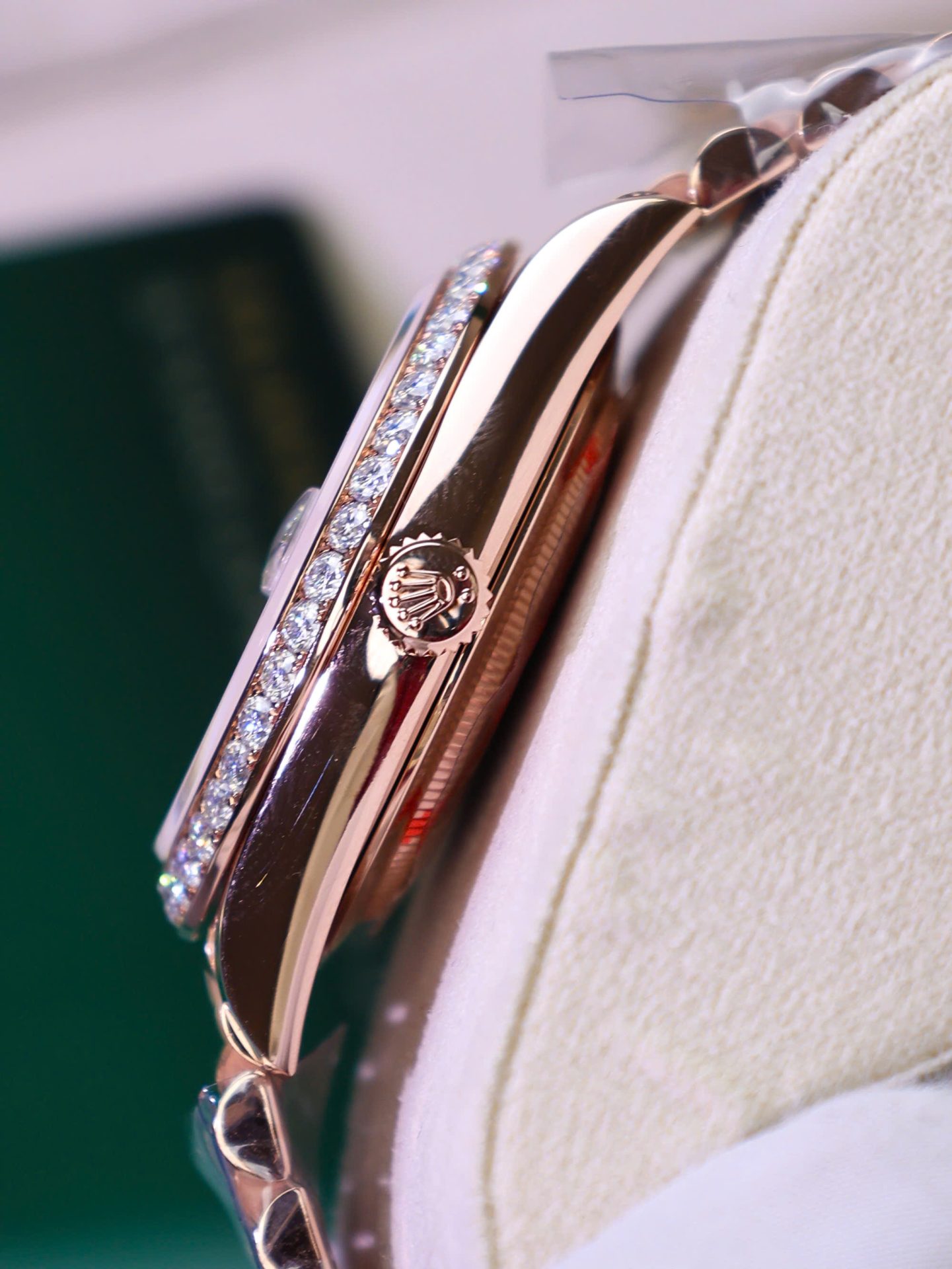 Rolex Day-Date RG Plated Gem-set Bezel Diamond Dial 40mm Super Clone