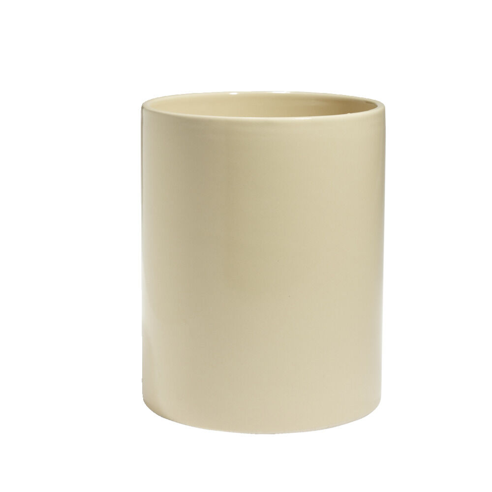 Pot de conservation 2,1L grès carreau de ciment couvercle bambou Ø14,2xH17,7cm