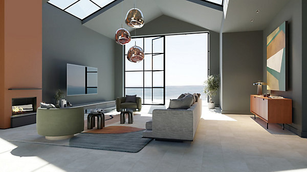 GAMME PRO - DALLE CLIPSABLE TRÈS HAUTE RéSISTANCE AVEC SOUS-COUCHE INTEGREE. CIMENT BEIGE-Pack T4 (55m²)