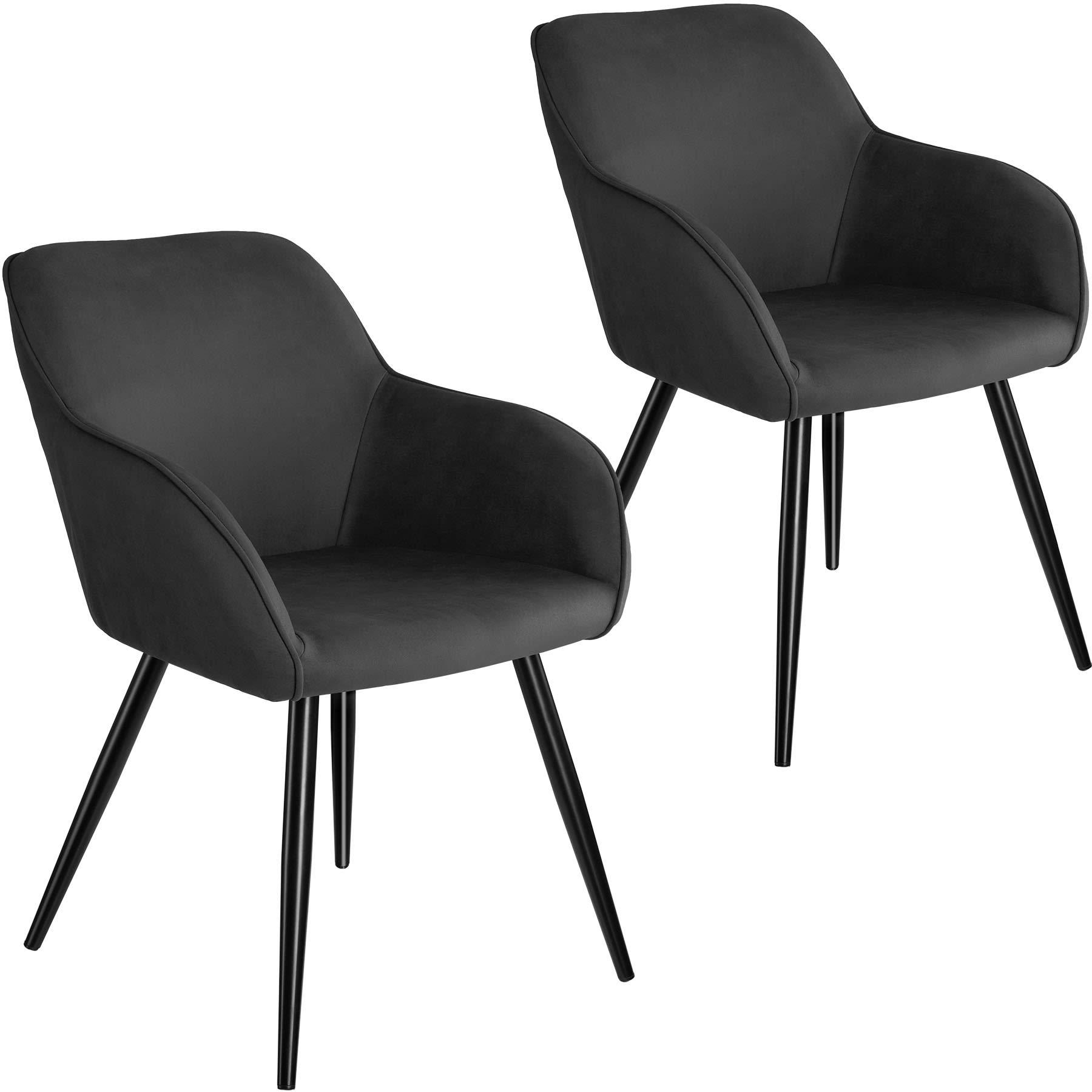 - Ensemble de 2 chaises en cuir synthétique Siège rembourré avec