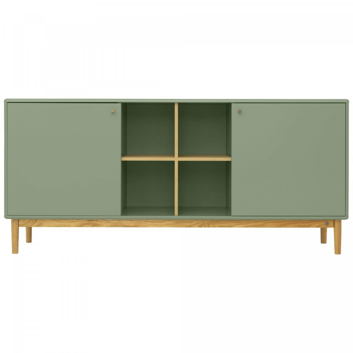 MARCEAU - Buffet en bois 2 portes et niches 175cm vert