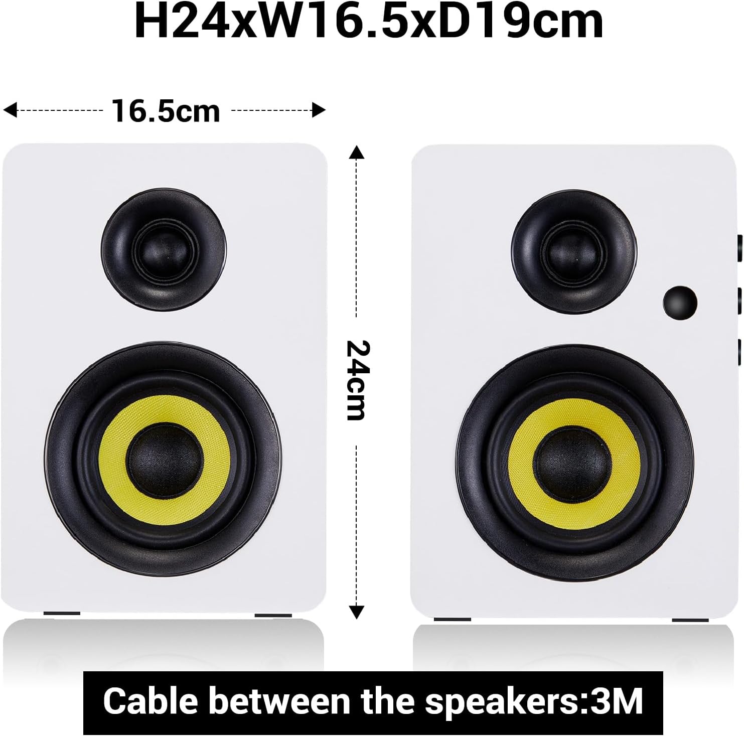 Sanyun SW206 80W Active Dual-Mode Bookshelf Speakers, 4” Studio Monitor & HiFi Mode, Upgraded 3D Sound Field, 6.35mm TRS Balanced, Bluetooth 5.4, Optical Coaxial Aux USB 24bit DAC, White