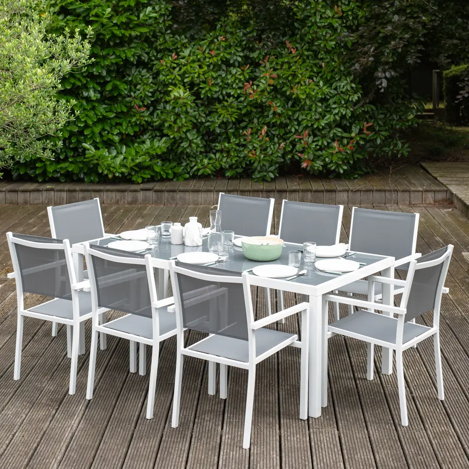 Happy Garden Tuinmeubelen BARI - Wit - Aluminium