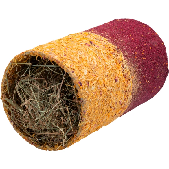 Nager-Knabbertunnel »Heu-Duett«, 300 g, Hibiskus/Hirse/Ringelblume/Rosenblätter