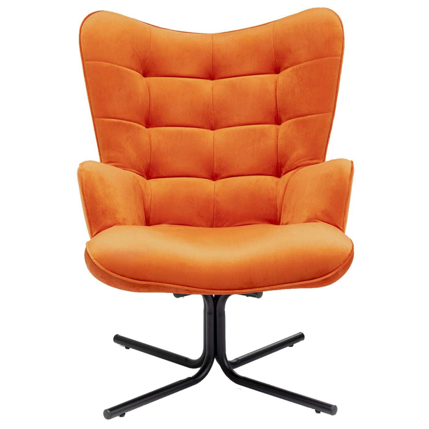 OSCAR - Fauteuil pivotant Oscar velours orange Kare Design