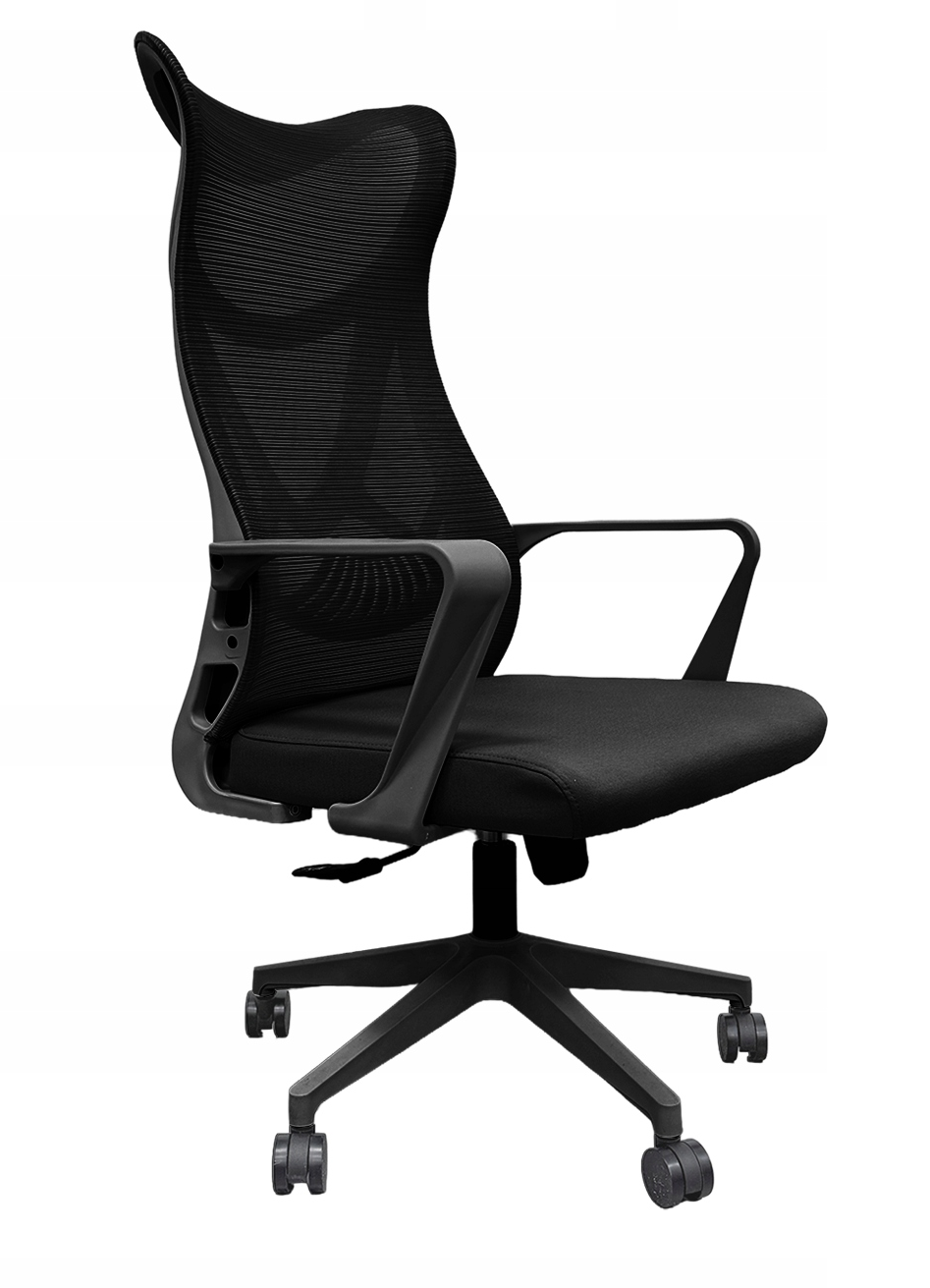 Krzesło biurowe ergonomiczne regulowane obrotowe KB113 czarne