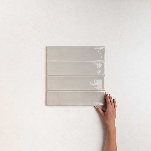 Carrelage Effet Zellige NARA Gris Gloss 7,5x30cm - Les Carreaux de Jean