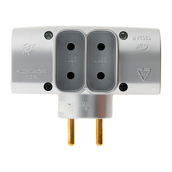 Multiprise 4 prises 2x16A   2x6A chrome Zenitech
