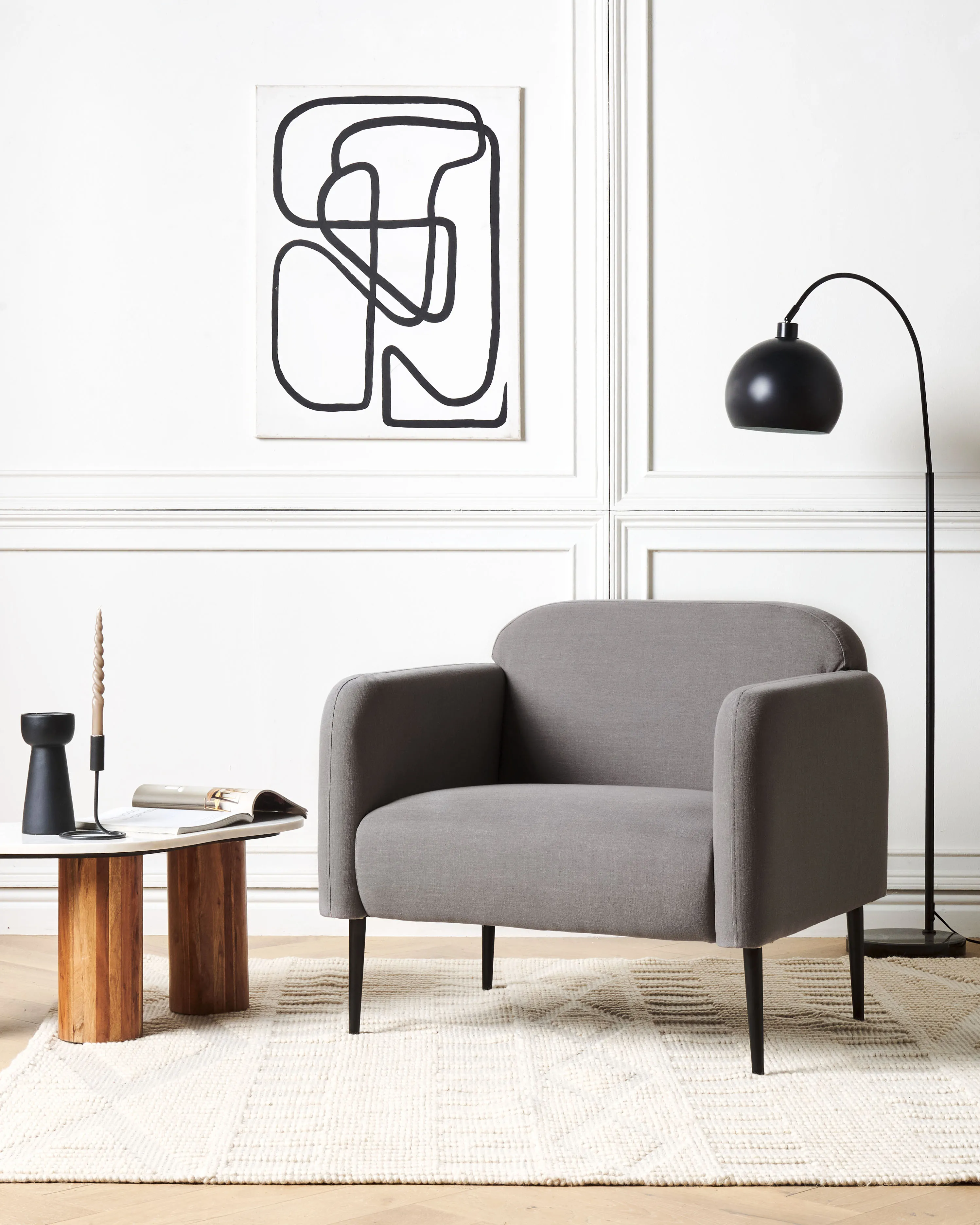 Armchair STOUBY Linen Grey