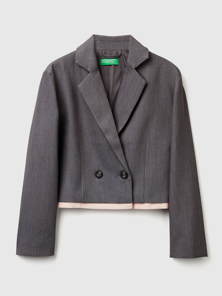 Boxy fit double-breasted blazer