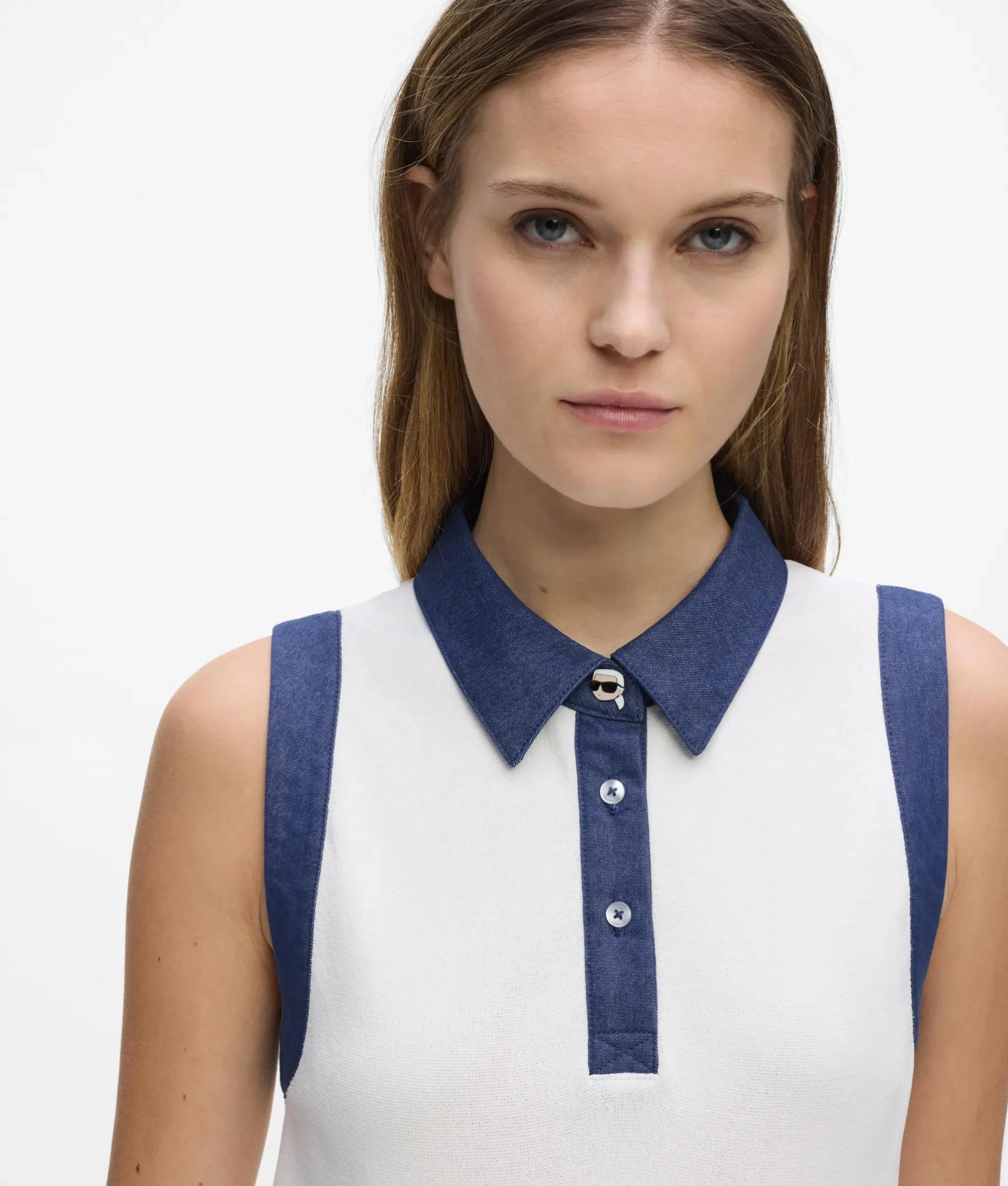 Robe en maille avec détails en denim Ikon