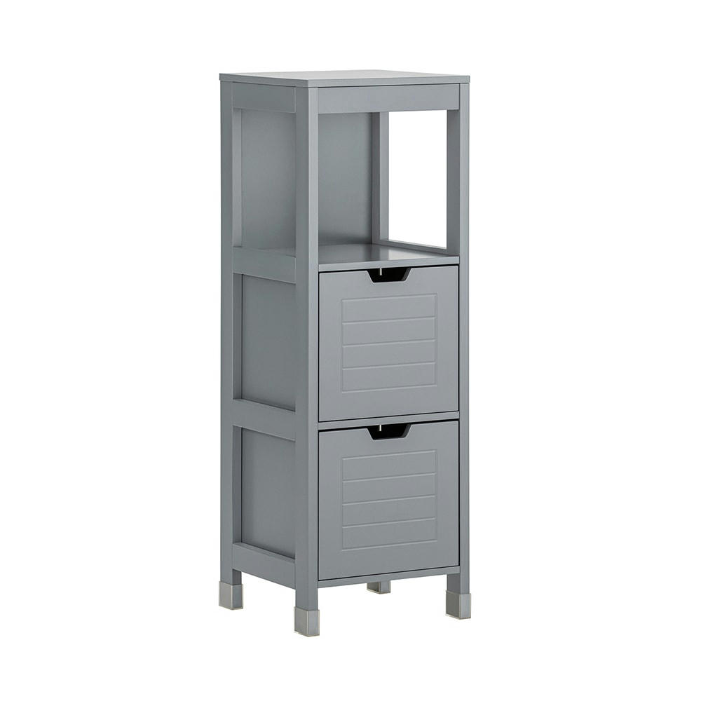 - Meuble demi-colonne effet bois gris
