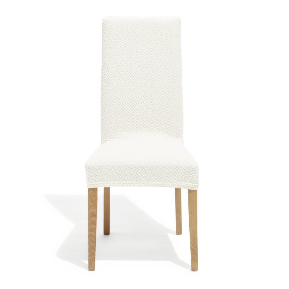 Lot de 2 housses de chaise polyester beige 45xH45x40cm