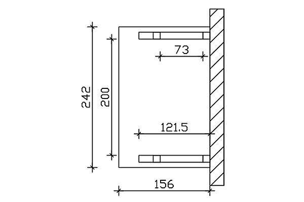 Auvent bois SKAN HOLZ Paderborn 4, 242x156cm, épicéa, traitement coloré blanc