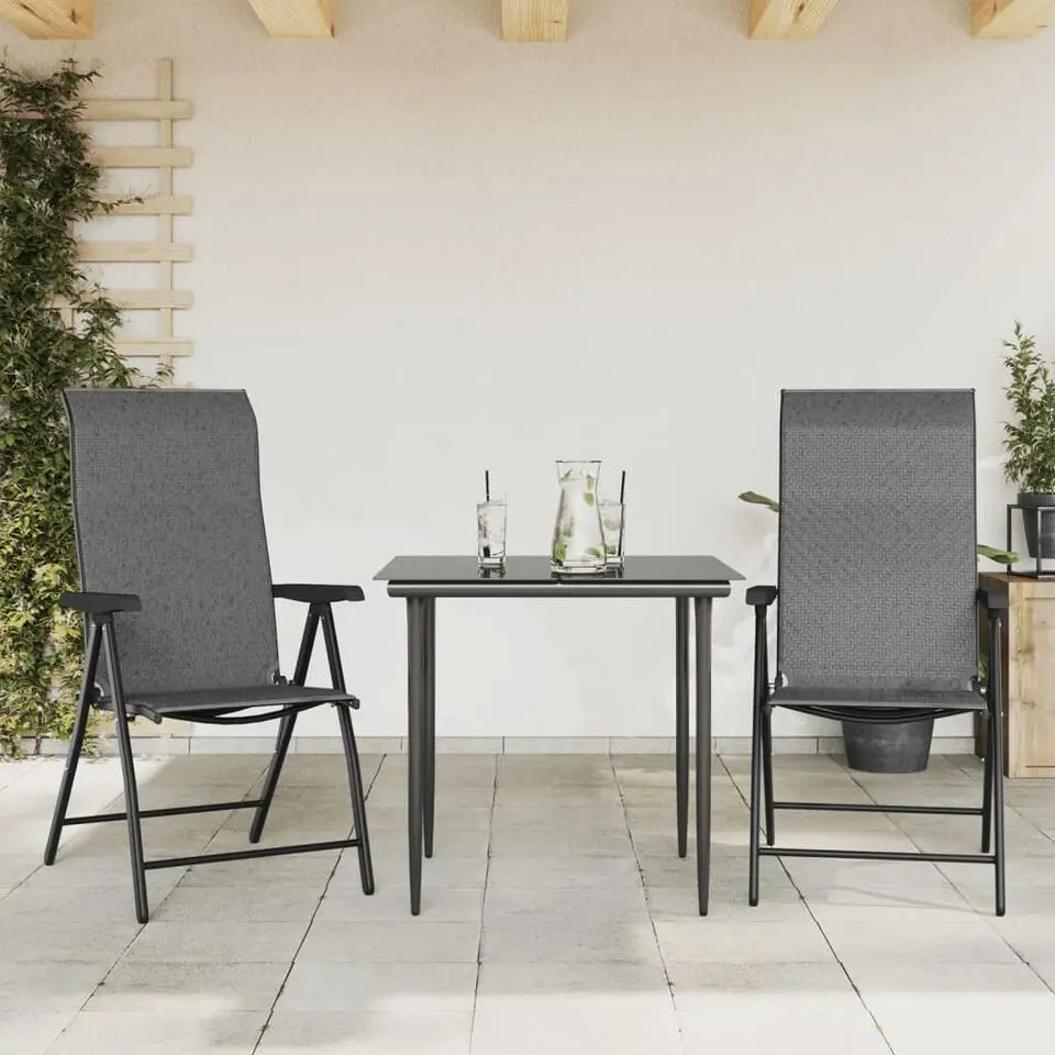 vidaXL - Tuinstoelen inklapbaar - Grijs - Poly rattan - 2 stuks