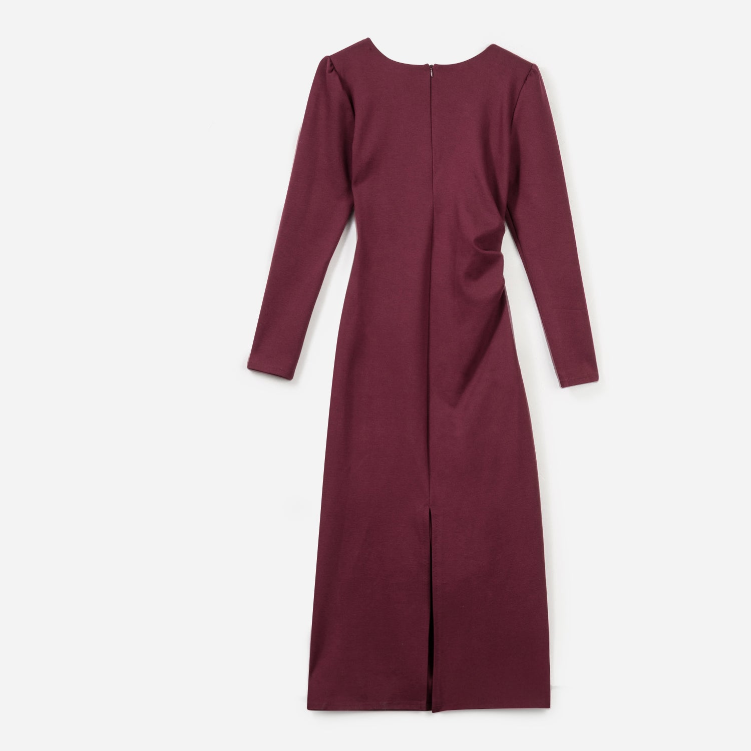 Robe longue TEXTO bordeaux plis côtés
