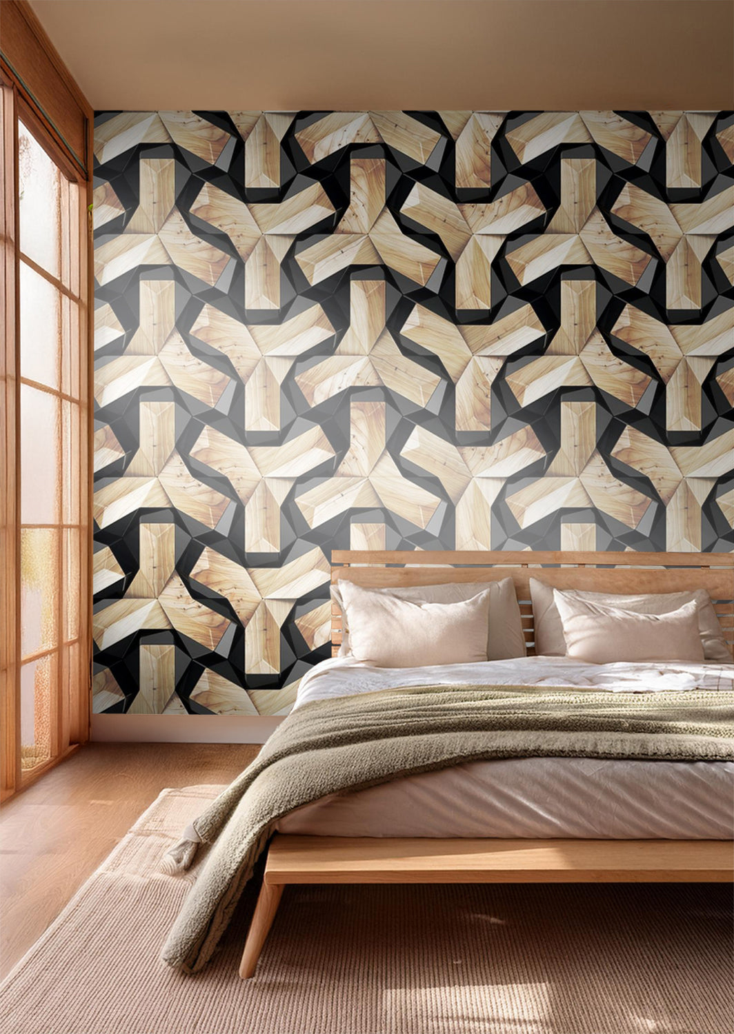 Sanders & Sanders fotobehang figuratief motief beige en zwart - 375 x 270 cm - 600500
