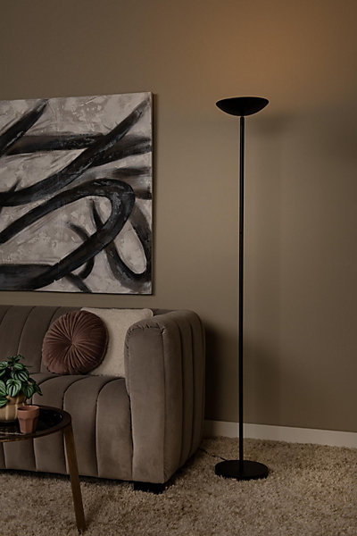Lampadaire ZENITH en métal avec LED intégré - Noir - Lucide