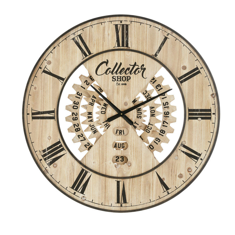 COLLECTOR - Horloge murale avec calendrier perpétuel bicolore D90