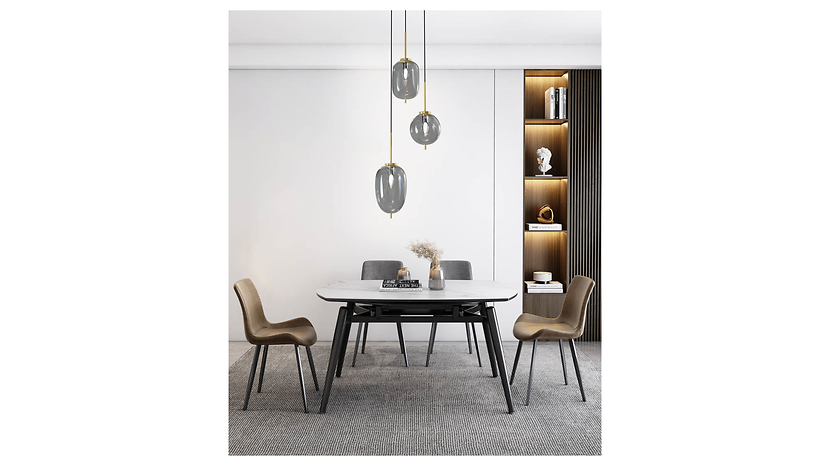 Lampa wisząca Belleville3-punktowa metalowa czarna