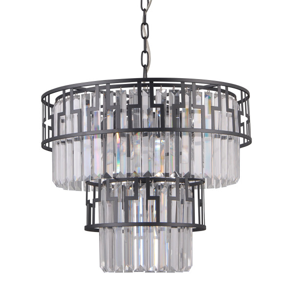 Lampa wisząca czarno-przezroczysty FILIP 7xE14x40W wym: 90x46x46 cm Italux
